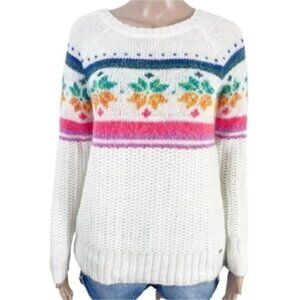American Eagle Jegging Sweater oversized colorful snowflakes & stripes size XS